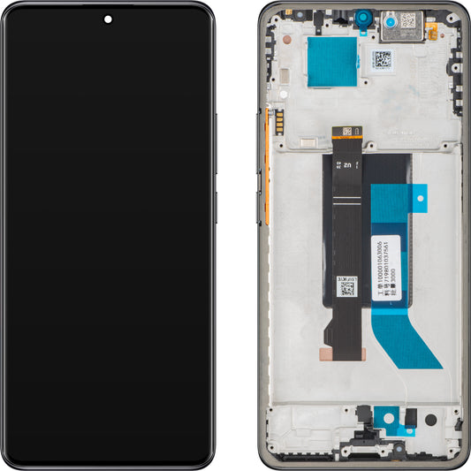 Display mit Touchscreen für Xiaomi Redmi Note 14 Pro 5G, mit Rahmen, Schwarz (Midnight Black), Swap 56002300O1600
