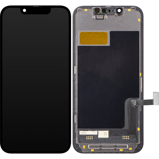 ZY Touchscreen Display für Apple iPhone 13 mini, mit Rahmen, LCD In-Cell IC beweglich, Schwarz