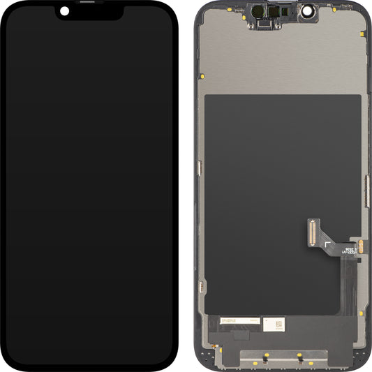 ZY Touchscreen-Display für Apple iPhone 17e / 16e, mit Rahmen, LCD In-Cell IC bewegliche Version, Schwarz