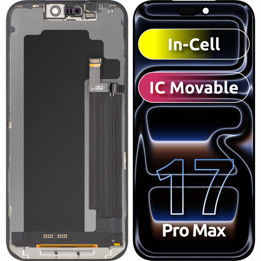 Display mit Touchscreen ZY für Apple iPhone 17 Pro Max, mit Rahmen, LCD In-Cell IC Movable Version, Schwarz