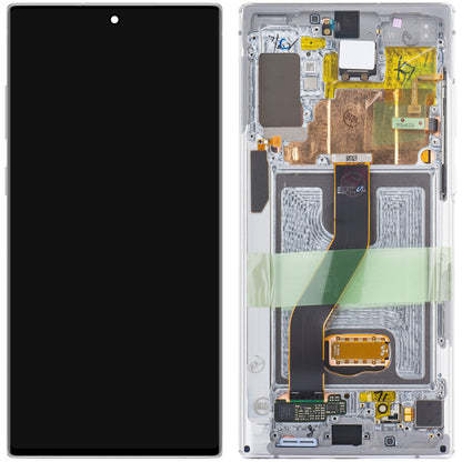 Display mit Touchscreen Samsung Galaxy Note 10+ 5G N976 / Note 10+ N975, mit Rahmen, Weiß, Service Pack GH82-20838B