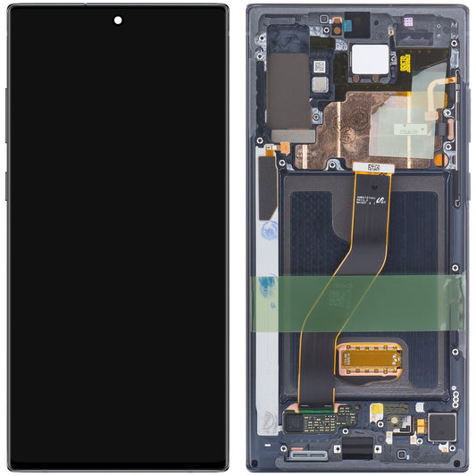 Touchscreen Display Samsung Galaxy Note 10+ 5G N976 / Note 10+ N975, mit Rahmen, Schwarz (Aura Schwarz), Service Pack GH82-20838A