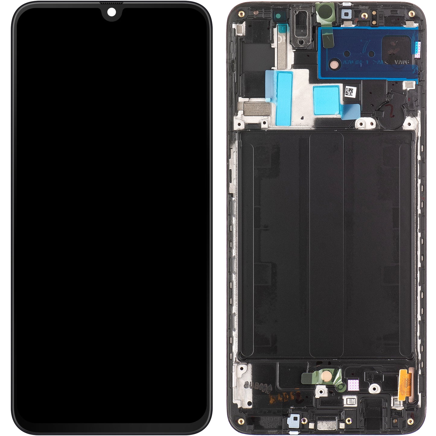 Display mit Touchscreen Samsung Galaxy A70 A705, mit Rahmen, Schwarz, Service Pack GH82-19747A