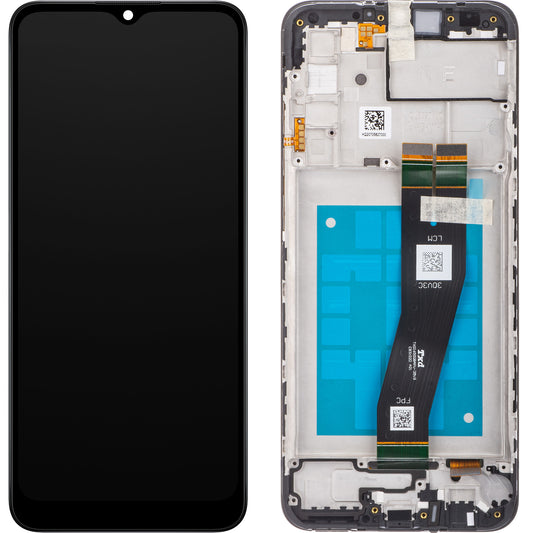 Display mit Touchscreen Samsung Galaxy A02s A025G, mit Rahmen, Schwarz, Service Pack GH81-20181A