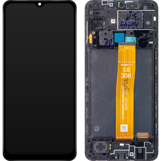 Touchscreen Display Samsung Galaxy A12 Nacho A127, with Frame, Black, Service Pack GH82-26486A