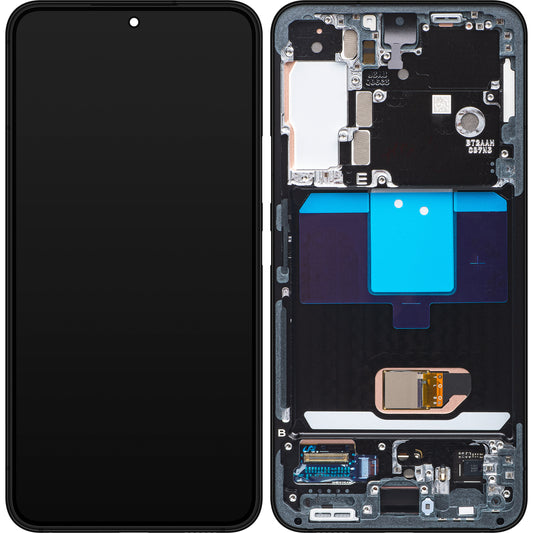 Touchscreen Display Samsung Galaxy S22 5G S901, mit Rahmen, Grau, Service Pack GH82-27520E