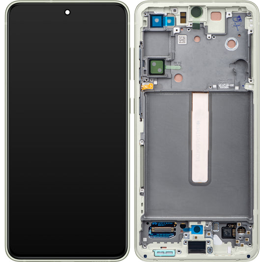 Touchscreen Display Samsung Galaxy S21 FE 5G G990, mit Rahmen, Grün, Service Pack GH82-2656590C