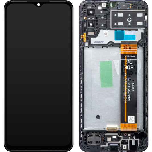 Touchscreen Display Samsung Galaxy M13 M135, mit Rahmen, Schwarz, Service Pack GH82-29132A