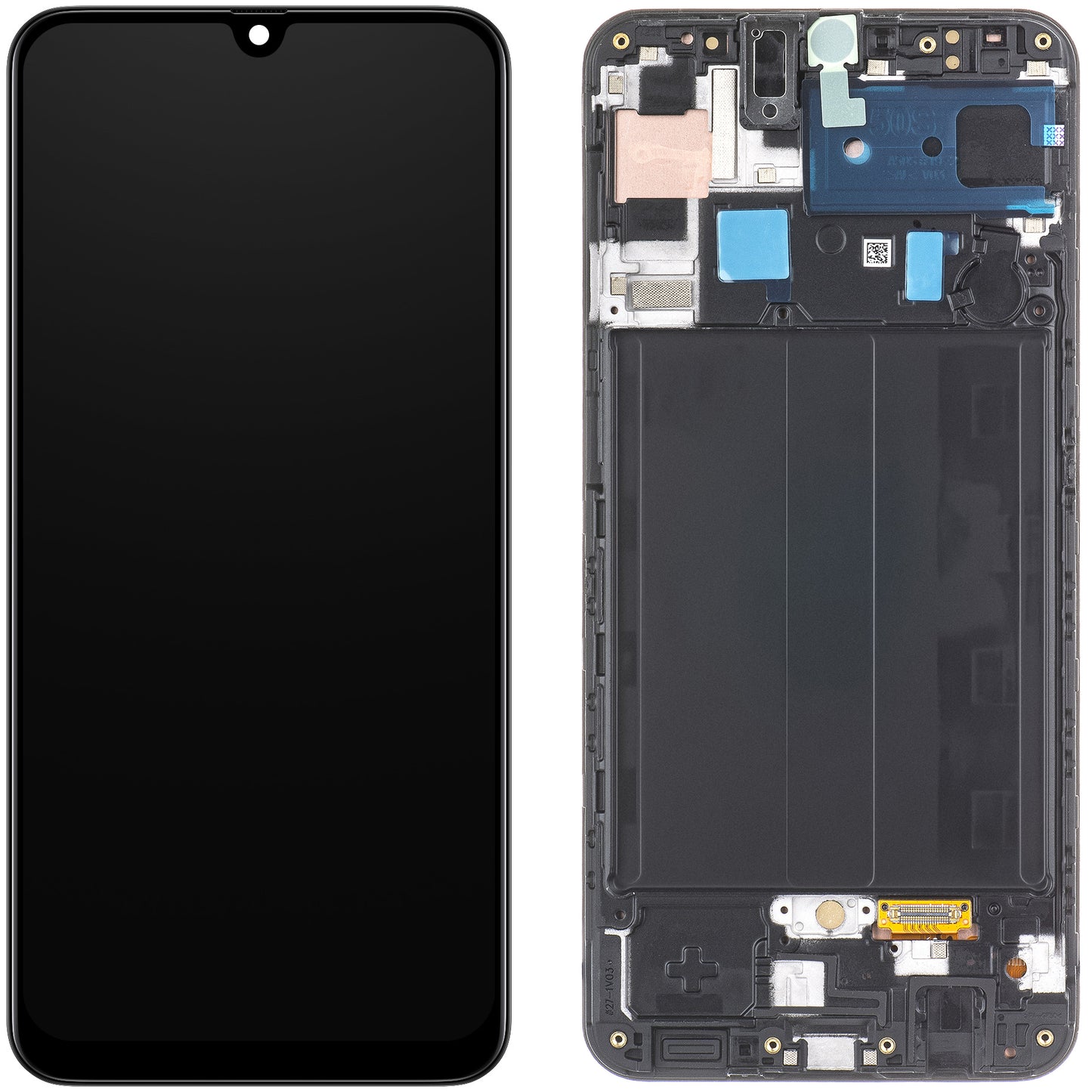 Display mit Touchscreen Samsung Galaxy A50s A507, mit Rahmen, Schwarz, Service Pack GH82-21193A