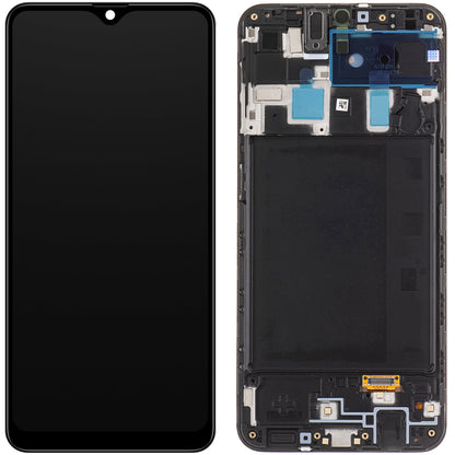 Display mit Touchscreen Samsung Galaxy A20 A205, mit Rahmen, Schwarz, Service Pack GH82-19571A