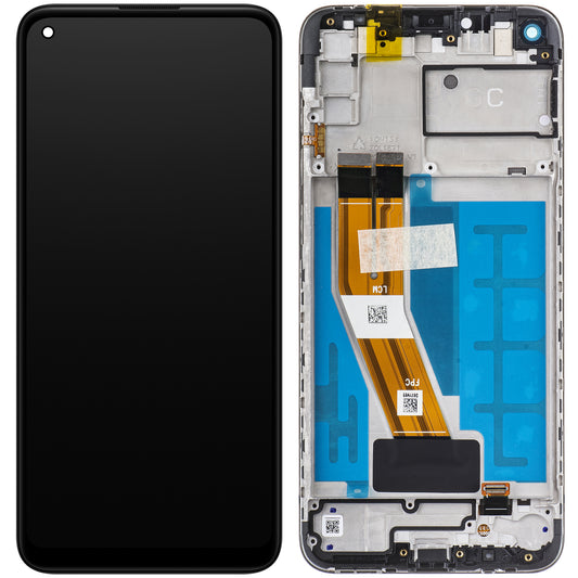 Display mit Touchscreen Samsung Galaxy A11 A115, mit Rahmen, Schwarz, Service Pack GH81-18760A