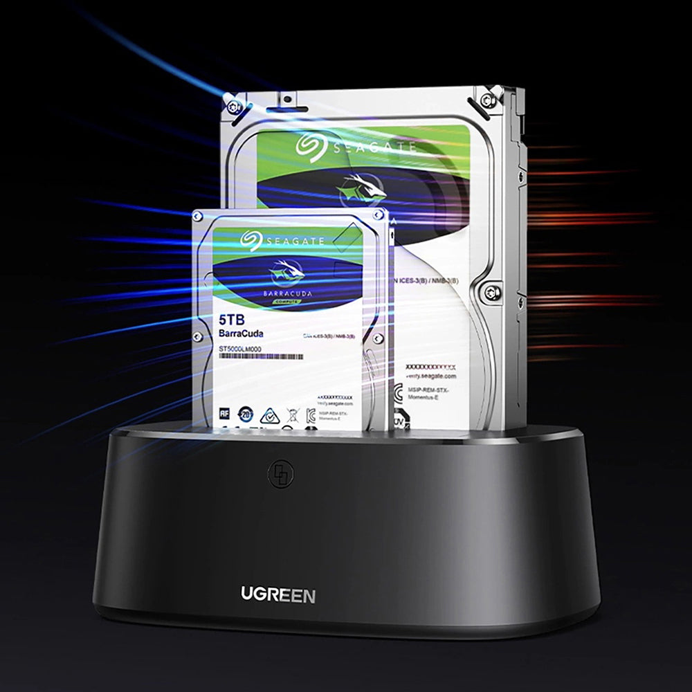 UGREEN CM198 Dockingstation (50857) für HDD / SSD SATA 2,5 Zoll / 3,5 Zoll, Schwarz