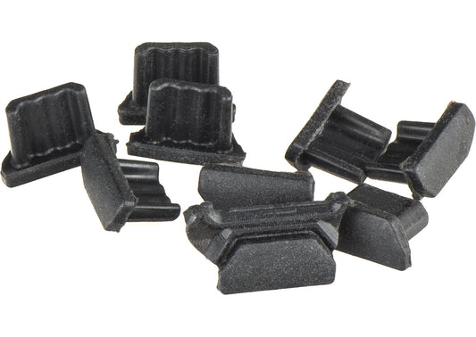 OEM Staubschutzkappe Telefonanschluss, microUSB, 10 Stück Set, Schwarz
