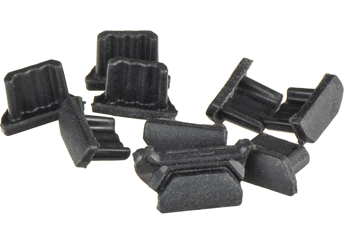 OEM Staubschutzkappe für microUSB-Anschluss, 10 Stück Set, Schwarz