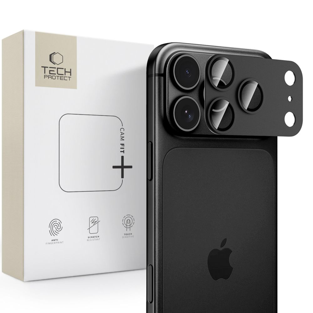 Schutzfolie für die Rückkamera Tech-Protect CamFull Fit+ für Apple iPhone 18 Pro Max, gehärtetes Glas, schwarz
