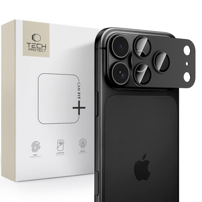 Schutzfolie für die Rückkamera Tech-Protect CamFull Fit+ für Apple iPhone 18 Pro Max, gehärtetes Glas, schwarz