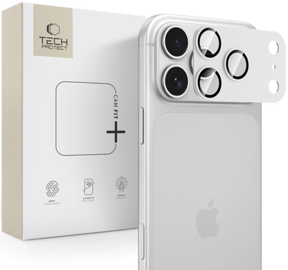 Schutzfolie für die Rückkamera Tech-Protect CamFull Fit+ für Apple iPhone 18 Pro, gehärtetes Glas, silberfarben