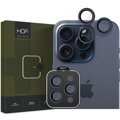 HOFI CamRing PRO+ Rear Camera Protection Film for Apple iPhone 15 Pro Max / 15 Pro, Tempered Glass, Navy Blue