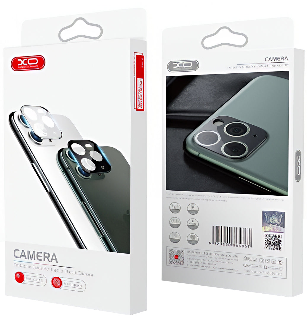 XO Design 3D Rückkamera-Schutzfolie für Apple iPhone 12 Pro Max, gehärtetes Glas, schwarz
