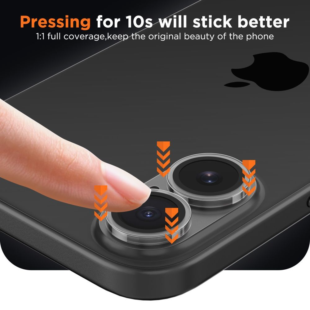 Schutzfolie für die Rückkamera Tech-Protect CamFull Fit+ für Apple iPhone 17, gehärtetes Glas, matt transparent.