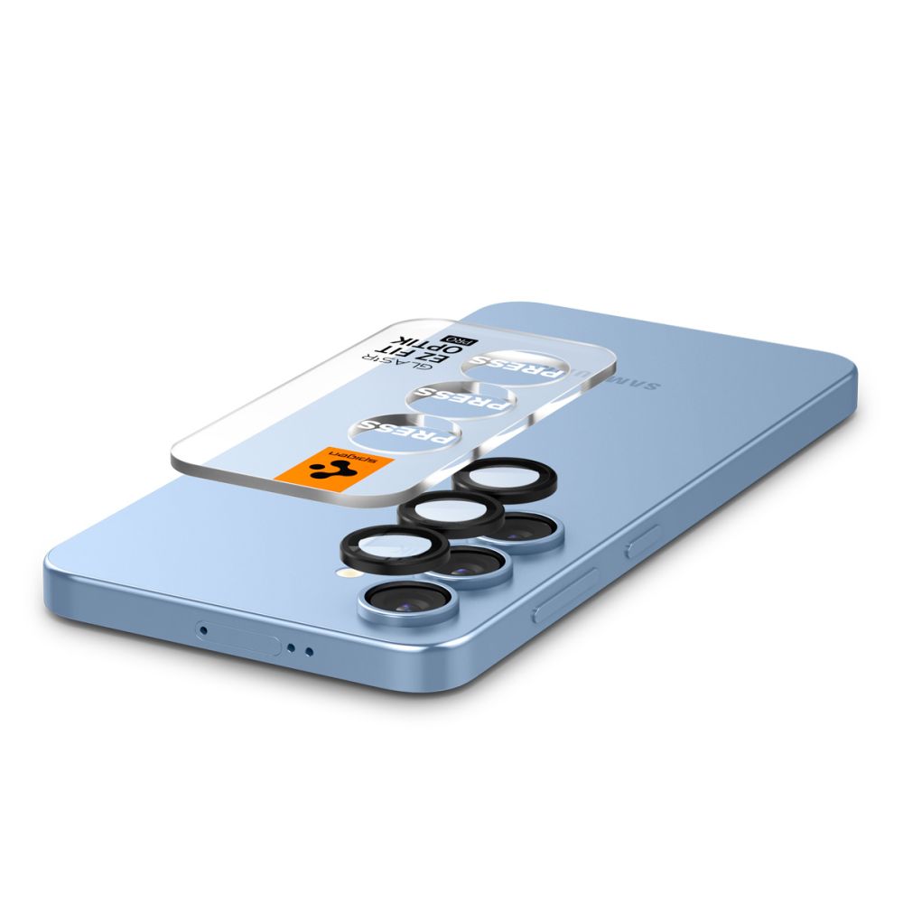 Schutzfolie für die Rückkamera Spigen GlastR EZ FIT Optik Pro HD für Samsung Galaxy S25 S931, gehärtetes Glas, Set mit 2 Stück, Schwarz AGL09092