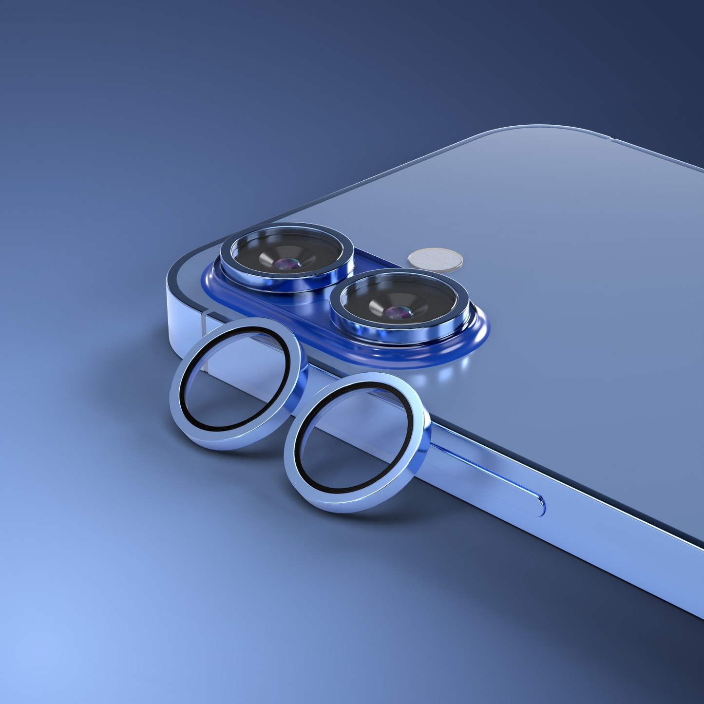 Etteri Rückkamera-Schutzfolie für Apple iPhone 16 Plus / 16, gehärtetes Glas, Blau