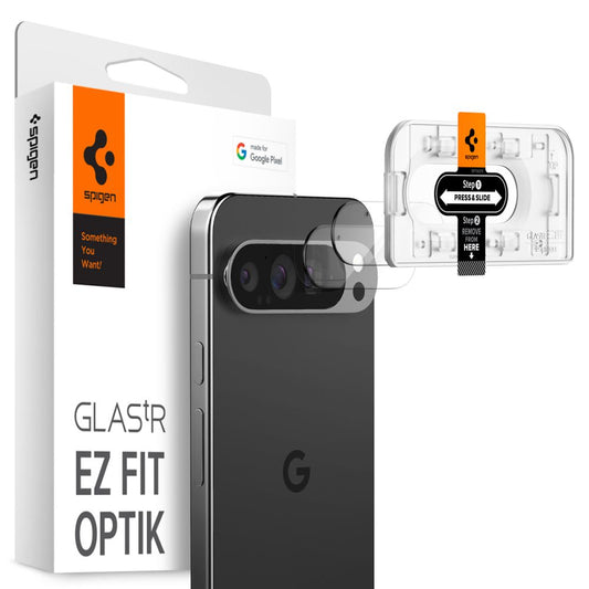 Rückseitige Kamera-Schutzfolie Spigen EZ FIT für Google Pixel 9 Pro XL, glasgeschützt, Set 2 Stück AGL08446 