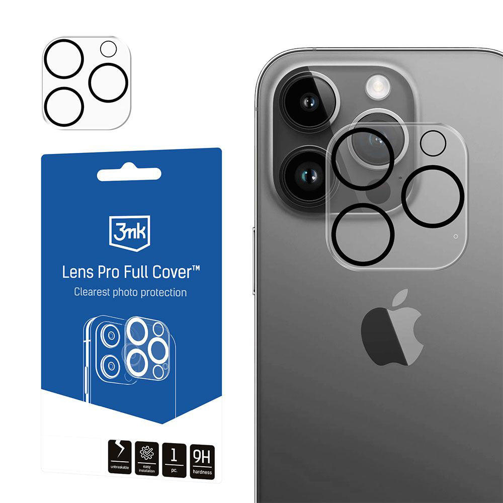3MK Pro Full Cover Rückkamera-Schutzfolie für Apple iPhone 14 Pro, gehärtetes Glas, transparent