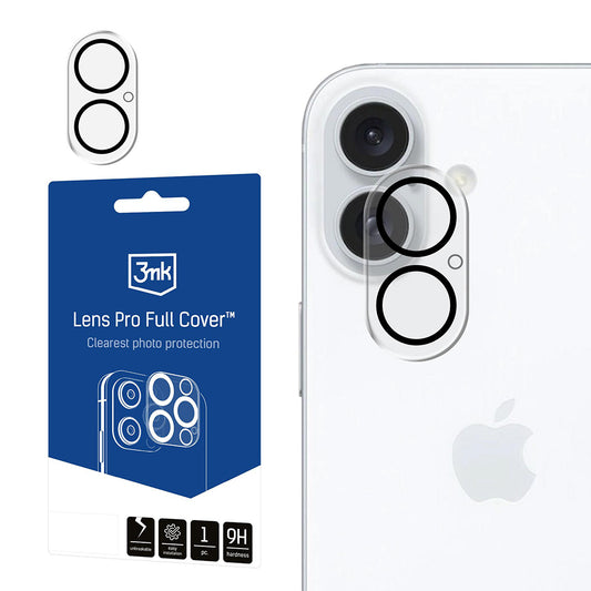 Schutzfolie Rückkamera 3MK Pro Full Cover für Apple iPhone 17, Gehärtetes Glas, Schwarz