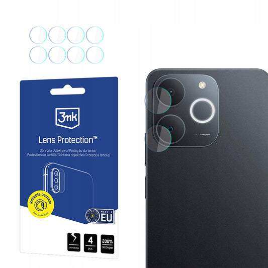 Schutzfolie für die Rückkamera 3MK Protection für Realme Note 70T, gehärtetes Glas, Set mit 4 Stück, Transparent
