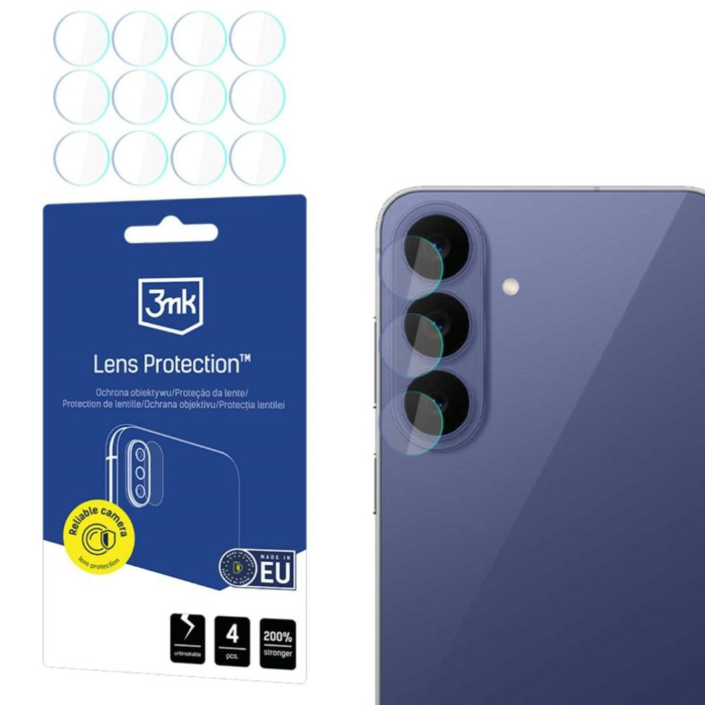 3MK Protection Schutzfolie für die Rückkamera des Samsung Galaxy S26 FE S741, gehärtetes Glas, 4er-Set, transparent