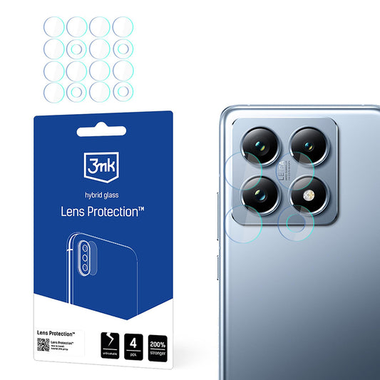 3MK Schutzfolie für die Rückkamera für Xiaomi 14T Pro / 14T, flexibles Glas, 4 Stück Set, transparent