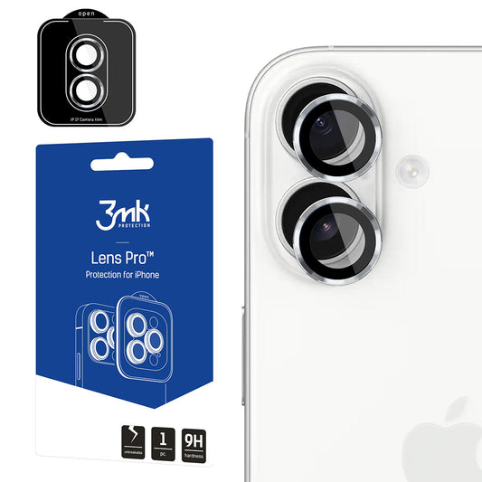 Schutzfolie Rückkamera 3MK Protection Pro für Apple iPhone 17, gehärtetes Glas, Silberfarben