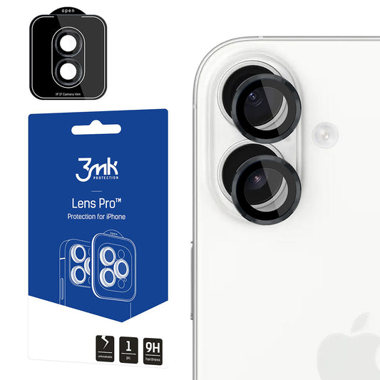 Schutzfolie 3MK Protection Pro für die Rückkamera des Apple iPhone 17, gehärtetes Glas, Schwarz