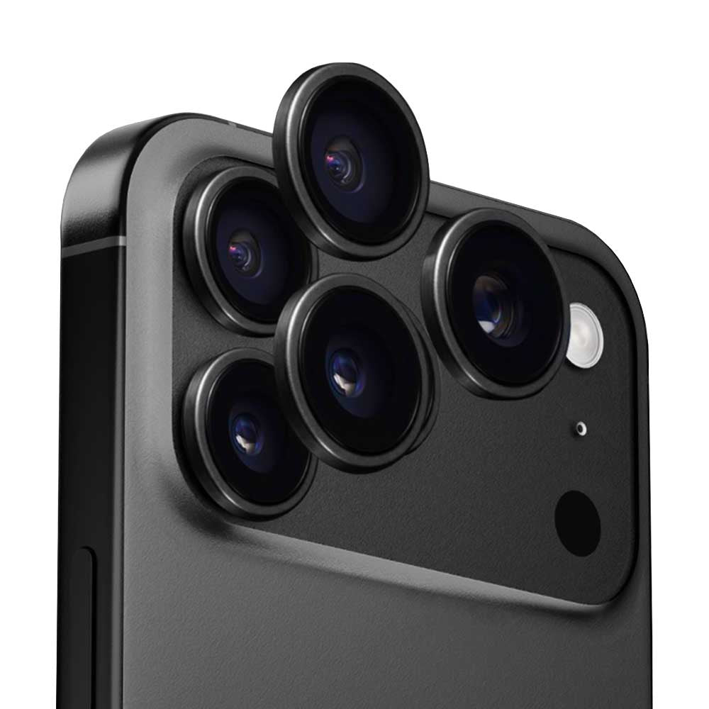 Schutzfolie Anank AR für die Rückkamera des Apple iPhone 17 Pro Max / 17 Pro, gehärtetes Glas, Schwarz