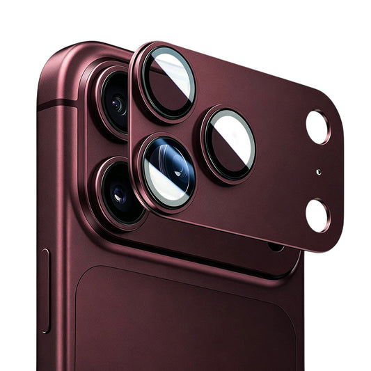 Blueo Integrated Metal Schutzfolie für die Rückkamera für Apple iPhone 18 Pro Max, gehärtetes Glas, Burgunderrot