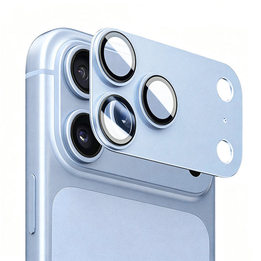 Blueo Integrated Metal Kameraschutzfolie für die Rückkamera des Apple iPhone 18 Pro, gehärtetes Glas, Hellblau