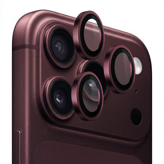 Blueo Metal Frame Rear Camera Protector for Apple iPhone 18 Pro / 18 Pro Max, Tempered Glass, Burgundy