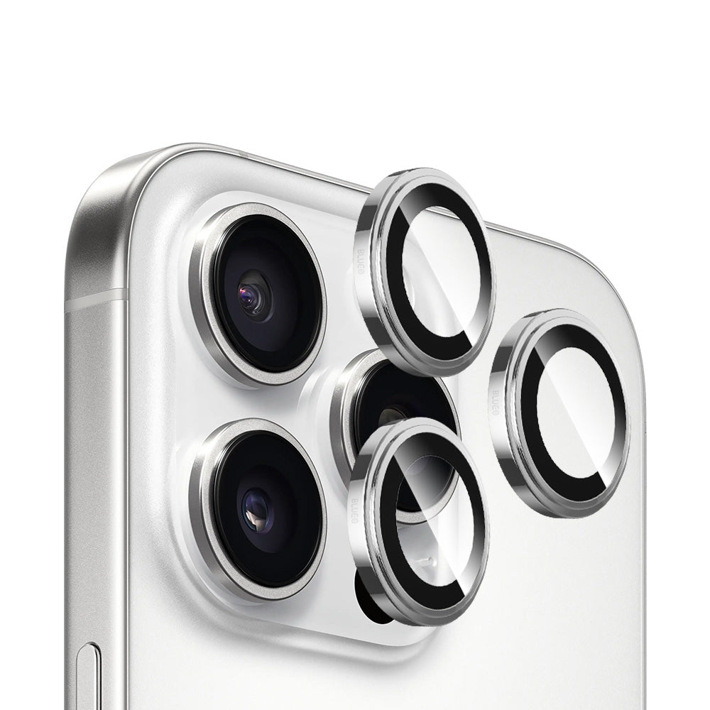 Blueo Sapphire Crystal Rückkamera-Schutzfolie für Apple iPhone 14 Pro Max / 14 Pro, gehärtetes Glas, Silber