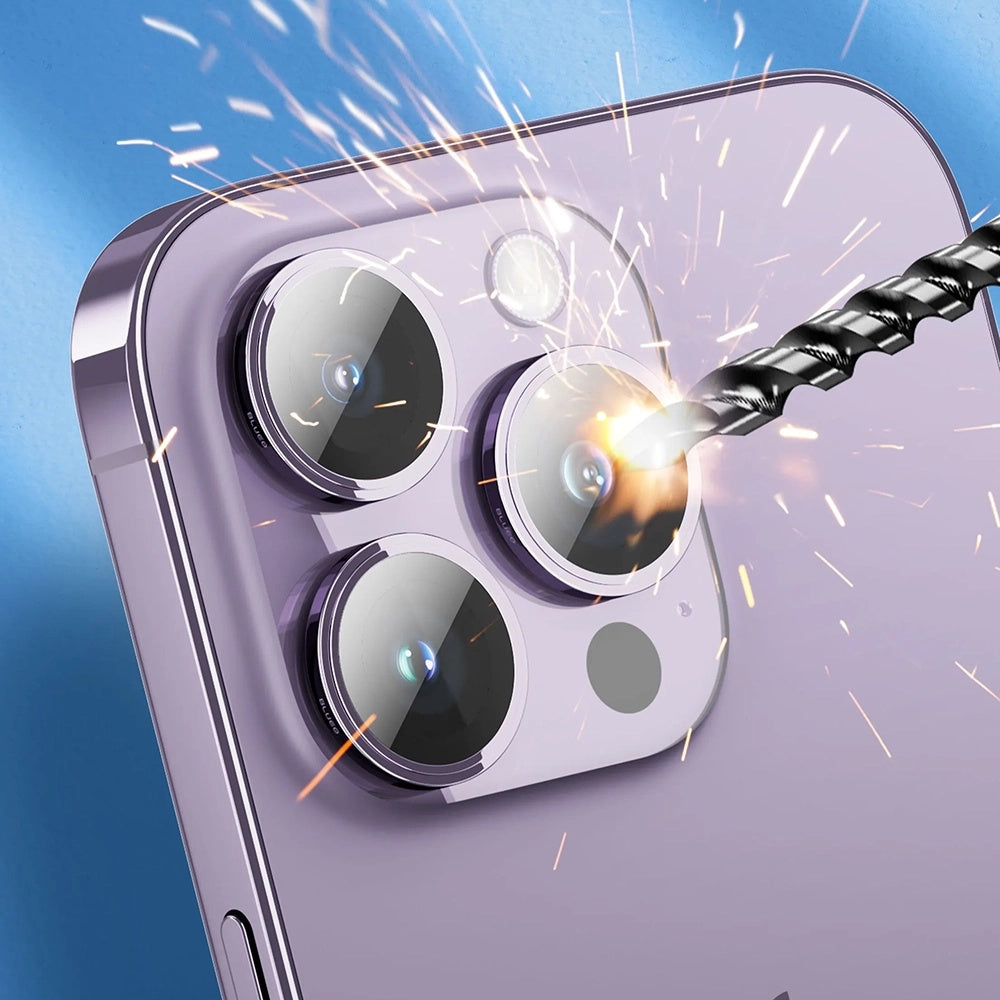 Blueo Sapphire Crystal Rückkamera-Schutzfolie für Apple iPhone 14 Pro Max / 14 Pro, gehärtetes Glas, Lila