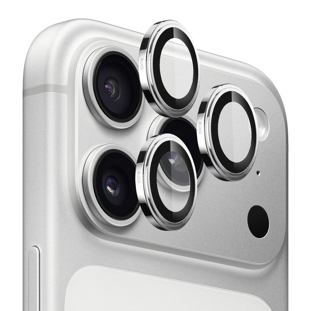 Schutzfolie Blueo Sapphire Crystal für die Rückkamera des Apple iPhone 17 Pro Max / 17 Pro, gehärtetes Glas, Silberfarben