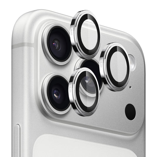 Schutzfolie Blueo Sapphire Crystal für die Rückkamera des Apple iPhone 17 Pro Max / 17 Pro, gehärtetes Glas, Silberfarben