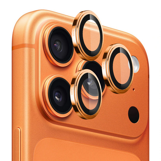 Schutzfolie Blueo Sapphire Crystal für die Rückkamera des Apple iPhone 17 Pro Max / 17 Pro, gehärtetes Glas, Orange