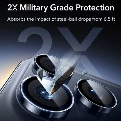 Schutzfolie ESR Armorite für die Rückkamera für Apple iPhone 17 Pro Max / 17 Pro / 16 Pro Max / 16 Pro, gehärtetes Glas, Blau