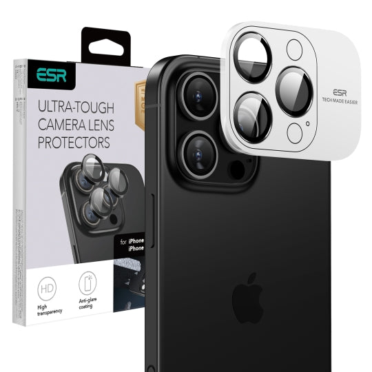 Schutzfolie ESR Armorite für die Rückkamera für Apple iPhone 17 Pro Max / 17 Pro / 16 Pro Max / 16 Pro, gehärtetes Glas, Schwarz