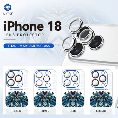 Rückkamera-Schutzfolie Lito Titanium AR für Apple iPhone 18 Pro / 18 Pro Max, gehärtetes Glas, Blau