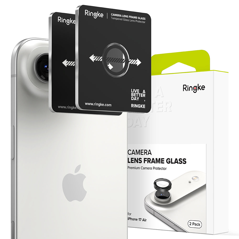 Schutzfolie Ringke für die Rückkamera des Apple iPhone 17 Air, gehärtetes Glas, Schwarz