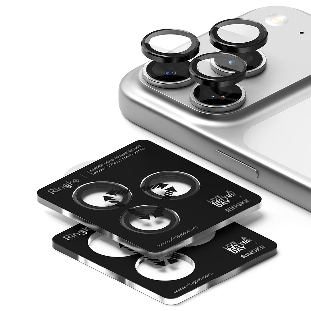 Schutzfolie Ringke Rückkamera für Apple iPhone 17 Pro Max / 17 Pro, Gehärtetes Glas, Schwarz