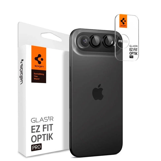Schutzfolie für die Rückkamera Spigen GlastR EZ FIT Optik Pro für Apple iPhone 17 Air, gehärtetes Glas, Set mit 2 Stücken, Schwarz.