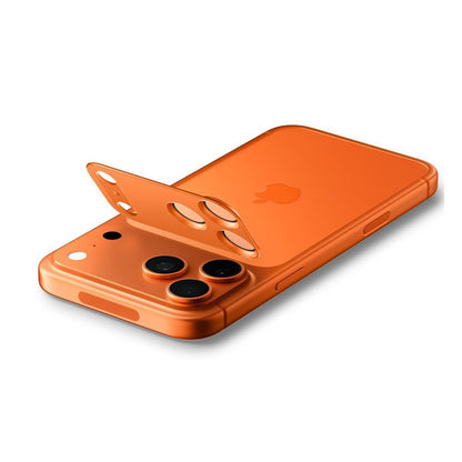 Schutzfolie für die Rückkamera Spigen GlastR EZ FIT Optik Pro XL für Apple iPhone 17 Pro, gehärtetes Glas, Set mit 2 Stücken, Orange